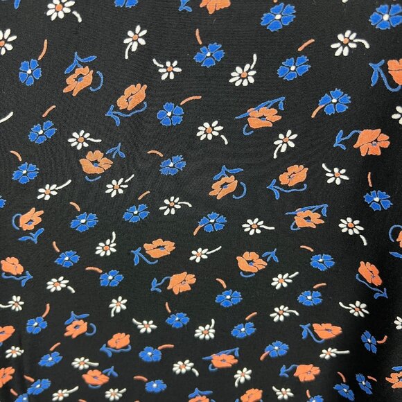 Madewell Midi Dress Womens 12 Black Floral Tie Back Slip Prairie Posies Sundress - Picture 6 of 13